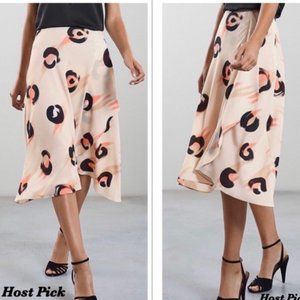 Reiss Marson Abstract Animal Print Skirt